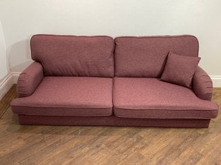 Lot 409  
            Marchington SR10 - Delivery or Collection 

                
NEXT EXTRA LARGE 4 SEATER SCROLL ARM STYLE SOFA IN PLUM FABRIC - ORIGINAL RRP £67...