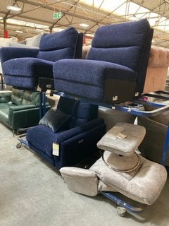 Lot 431  
            Marchington SR10 - Delivery or Collection 

                
DFS 3 SEATER POWER RECLINER SOFA IN DEEP BLUE AND 1 X PARTIAL SIDE SWIVEL CHAIR W...