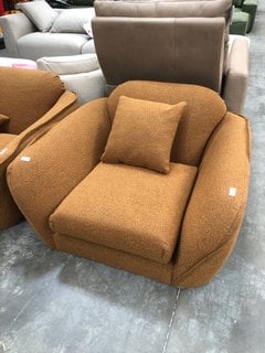 Lot 44  
            Marchington SR10 - Delivery or Collection 

                
ERCOL HEXTON BOUCLE STYLE ARMCHAIR IN SPICE - ORIGINAL RRP £1999: LOCATION - B4