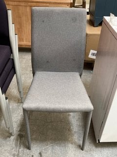 Lot 451  
            Marchington SR10 - Delivery or Collection 

                
MODERN STYLE UPHOLSTERED DINING CHAIR IN LIGHT GREY FABRIC: LOCATION - A3