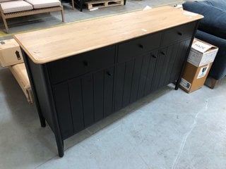Lot 479  
            Marchington SR10 - Delivery or Collection 

                
JOHN LEWIS & PARTNERS STANTON LARGE 3 DOOR 3 DRAWER SIDEBOARD IN BLACK AND NATURA...