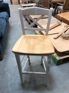 Lot 481  
            Marchington SR10 - Delivery or Collection 

                
JOHN LEWIS & PARTNERS CLAYTON BAR STOOL IN OAK AND WHITE - ORIGINAL RRP £128: LOC...