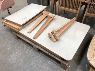 Lot 484  
            Marchington SR10 - Delivery or Collection 

                
EBBE GEHL MIRA CERAMIC TOP EXTENDING DINING TABLE IN OAK AND GREY - ORIGINAL RRP ...