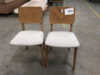 Lot 509  
            Marchington SR10 - Delivery or Collection 

                
PAIR OF JOHN LEWIS & PARTNERS FERN DINING CHAIRS IN OAK AND NATURAL: LOCATION - D7