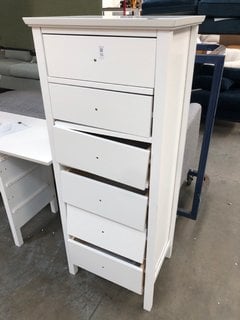 Lot 53  
            Marchington SR10 - Delivery or Collection 

                
JOHN LEWIS & PARTNERS WILTON 6 DRAWER TALLBOY CHEST IN WHITE - ORIGINAL RRP £237:...