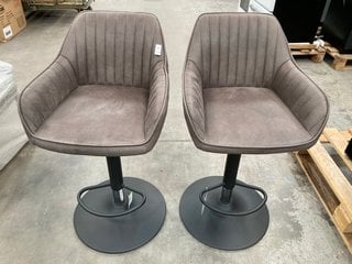 Lot 559  
            Marchington SR10 - Delivery or Collection 

                
PAIR OF JOHN LEWIS & PARTNERS BROOKS GAS LIFT BAR STOOLS IN STONE GREY: LOCATION ...