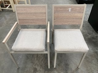 Lot 566  
            Marchington SR10 - Delivery or Collection 

                
2 X JOHN LEWIS & PARTNERS METAL STYLE GARDEN DINING CHAIRS IN NATURAL/TAUPE: LOCA...
