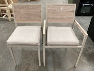 Lot 567  
            Marchington SR10 - Delivery or Collection 

                
2 X JOHN LEWIS & PARTNERS METAL STYLE GARDEN DINING CHAIRS IN NATURAL/TAUPE: LOCA...