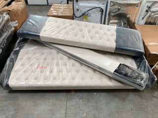 Lot 581  
            Marchington SR10 - Delivery or Collection 

                
BUTTON STYLE SUPER KING SIZE UPHOLSTERED BED FRAME IN NATURAL PLUSH FABRIC: LOCAT...