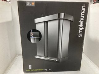 Lot 1010  
            Marchington SR13 - Parcel Delivery Only 

                
SIMPLE HUMAN DUAL COMPARTMENT STEP CAN IN STAINLESS STEEL FINISH-ORIGINAL RRP £14...