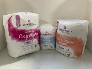 Lot 113  
            Marchington SR13 - Parcel Delivery Only 

                
3 X ASSORTED BEDDING ITEMS TO INCLUDE SLUMBERDOWN COOL SUMMER NIGHTS 4.5 TOG SING...