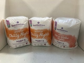 Lot 115  
            Marchington SR13 - Parcel Delivery Only 

                
3 X ASSORTED BEDDING ITEMS TO INCLUDE PERFECT FOR WINTER NIGHTS 15 TOG DOUBLE DUV...