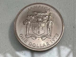 Lot 1217  
            Marchington SR13 - Parcel Delivery Only 

                
1973 FRANKLIN MINT LIMITED COMMEMORATIVE COIN, JAMAICA ONE DOLLAR, BUSTAMENTE, FI...