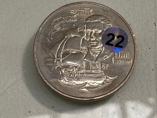 Lot 1218  
            Marchington SR13 - Parcel Delivery Only 

                
1980 GIBRALTAR COMMEMORATIVE ONE CROWN COIN, HORATIO NELSON: LOCATION - F1