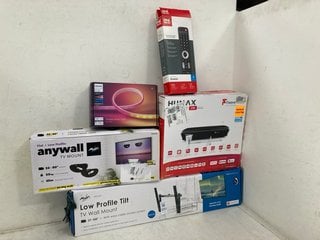 Lot 1251  
            Marchington SR13 - Parcel Delivery Only 

                
5 X ASSORTED TECH ITEMS TO INCLUDE AVF LOW PROFILE TILT TV WALL MOUNT - 37-100 IN...