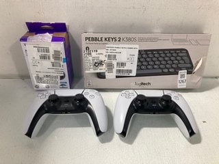 Lot 1267  
            Marchington SR13 - Parcel Delivery Only 

                
4 X ASSORTED TECH ITEMS TO INCLUDE LOGITECH PEBBLE KEYS 2 K380S KEYBOARD: LOCATIO...
