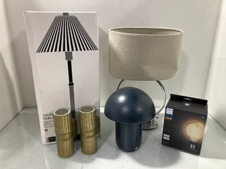 Lot 1273  
            Marchington SR13 - Parcel Delivery Only 

                
6 X ASSORTED LIGHTING TO INCLUDE JOHN LEWIS & PARTNERS TALBOT TABLE LAMP WITH CLE...