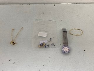 Lot 1282  
            Marchington SR13 - Parcel Delivery Only 

                
QTY OF ASSORTED JEWELLERY & WATCHES TO INCLUDE ESTELLA BARTLETT ELASTIC GOLD PLAT...