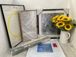 Lot 1314  
            Marchington SR13 - Parcel Delivery Only 

                
QTY OF ASSORTED HOMEWARE ITEMS TO INCLUDE ARTIFICIAL SUNFLOWERS IN WHITE CERAMIC ...