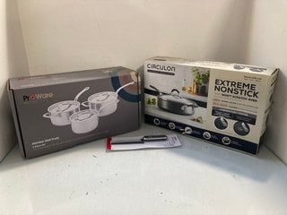 Lot 136  
            Marchington SR13 - Parcel Delivery Only 

                
3 X ASSORTED HOUSEHOLD ITEMS TO INCLUDE PROWARE 3 PIECE STAINLESS STEEL SAUCEPAN ...