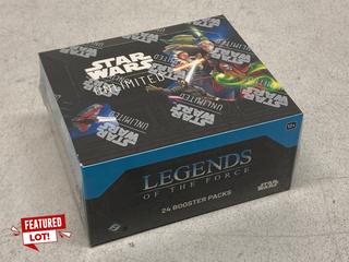 Lot 14  
            Marchington SR13 - Parcel Delivery Only 

                
STAR WARS: UNLIMITED - LEGENDS OF THE FORCE BOOSTER BOX - 24 PACKS (SEALED) - ORI...