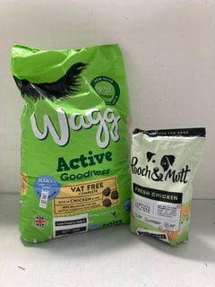 Lot 158  
            Marchington SR13 - Parcel Delivery Only 

                
12KG BAG OF WAGG ACTIVE GOODNESS DOG FOOD WITH CHICKEN TO INCLUDE BAG OF POOCH & ...