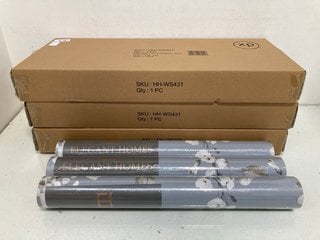 Lot 174  
            Marchington SR13 - Parcel Delivery Only 

                
3 X RECTANGULAR SHELVES IN BLACK-60 CM TO INCLUDE 3 X ROLLS OF ELEGANT HOMES RASC...