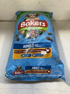Lot 178  
            Marchington SR13 - Parcel Delivery Only 

                
14KG BAG OF PURINA BAKERS 100% COMPLETE ADULT DOG FOOD WITH TASTY CHICKEN & COUNT...