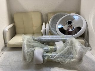 Lot 179  
            Marchington SR13 - Parcel Delivery Only 

                
PAIR OF FAUX LEATHER BAR CHAIRS IN CREAM: LOCATION - WH7