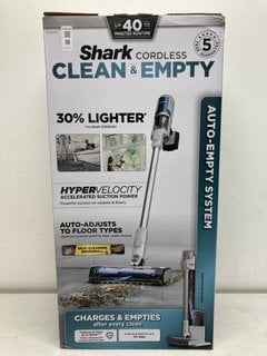 Lot 18  
            Marchington SR13 - Parcel Delivery Only 

                
SHARK CLEAN & EMPTY CORDLESS STICK VACUUM WITH AUTO EMPTY SYSTEM - MODEL: BU3521U...