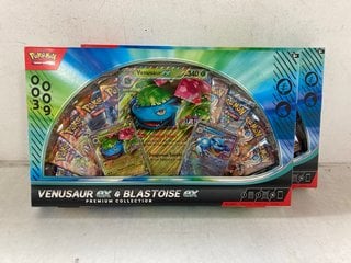 Lot 206  
            Marchington SR13 - Parcel Delivery Only 

                
2 X POKEMON VENUSAUR EX & BLASTOISE EX PREMIUM COLLECTION TRADING CARD GAMES -ORI...