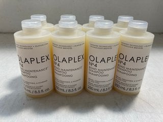Lot 224  
            Marchington SR13 - Parcel Delivery Only 

                
8 X 250ML OLAPLEX NO4 BOND MAINTENANCE SHAMPOOS -ORIGINAL COMBINED RRP £160.00: L...