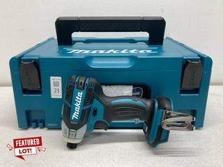 Lot 23  
            Marchington SR13 - Parcel Delivery Only 

                
MAKITA DTS141ZJ 18V LI-ION LXT BRUSHLESS CORDLESS IMPACT DRIVER - BARE WITH CASE ...