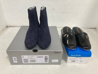 Lot 258  
            Marchington SR13 - Parcel Delivery Only 

                
GABOR ABBEY ATLANTIC SUEDE BOOTS - UK SIZE: 5 TO INCLUDE CHARLES CLINKARD BLACK L...