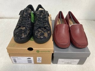 Lot 260  
            Marchington SR13 - Parcel Delivery Only 

                
REMONTE BLACK / MULTI TRAINERS - UK SIZE: 6 TO INCLUDE CHARLES CLINKARD BURGUNDY ...