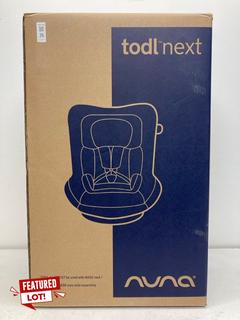 Lot 26  
            Marchington SR13 - Parcel Delivery Only 

                
NUNA TODL NEXT CHILDRENS CAR SEAT - CAVIAR (SEALED) - ORIGINAL RRP £330: LOCATION...
