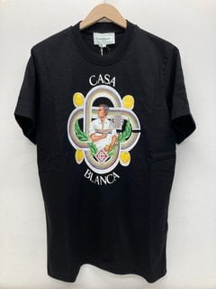 Lot 31  
            Marchington SR13 - Parcel Delivery Only 

                
CASA BLANCA LE JOUEUR PRINTED T-SHIRT - BLACK - SIZE LARGE - ORIGINAL RRP £205: L...