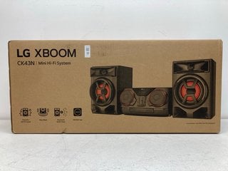 Lot 33  
            Marchington SR13 - Parcel Delivery Only 

                
LG XBOOM CK43N BLUETOOTH TRADITIONAL HI-FI SYSTEM - BLACK (SEALED) - ORIGINAL RRP...