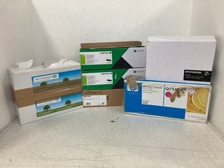Lot 395  
            Marchington SR13 - Parcel Delivery Only 

                
QTY OF ASSORTED TONER CARTRIDGES TO INCLUDE LEXMARK ONE CYAN PRINT CARTRIDGE - MO...