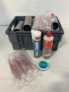 Lot 408  
            Marchington SR13 - Parcel Delivery Only 

                
QTY OF ASSORTED ITEMS TO INCLUDE SOUDAL DEC CAULK IN WHITE: LOCATION - H7