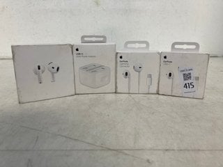 Lot 415  
            Marchington SR13 - Parcel Delivery Only 

                
4 X TECH ITEMS TO INCLUDE APPLE USB-C EARPODS: LOCATION - H6