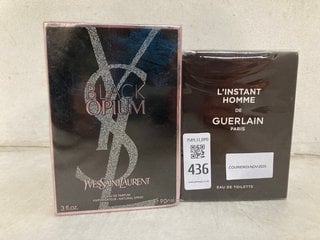 Lot 436  
            Marchington SR13 - Parcel Delivery Only 

                
L'INSTANT HOMME DE GUERLAIN PARIS EAU DE TOILETTE / 100ML TO INCLUDE BLACK OPIUM ...