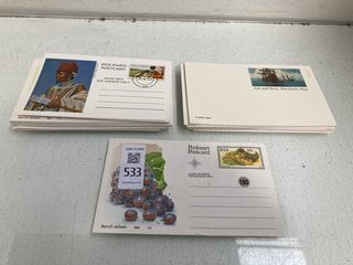 Lot 533  
            Marchington SR13 - Parcel Delivery Only 

                
A COLLECTION OF VINTAGE SOUTH AFRICAN POSTAGE PAID POSTCARDS (ALL UNUSED): LOCATI...