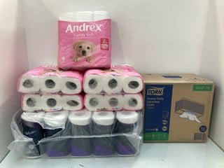 Lot 600  
            Marchington SR13 - Parcel Delivery Only 

                
QTY OF ASSORTED HOUSEHOLD ITEMS TO INCLUDE 5 X ANDREX 9 PACK FAMILY SOFT TOILET T...