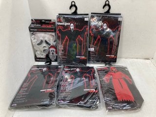 Lot 683  
            Marchington SR13 - Parcel Delivery Only 

                
6 X ASSORTED HALLOWEEN DRESS UP COSTUMES TO INCLUDE GHOST FACE SANTA CLAUS MASK: ...