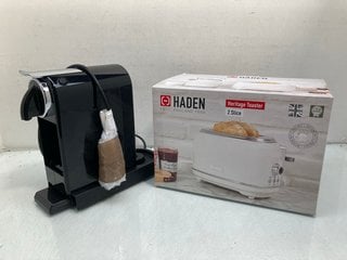 Lot 693  
            Marchington SR13 - Parcel Delivery Only 

                
HADEN 2 SLICE TOASTER IN WHITE TO INCLUDE KENWOOD MAGIMIX COFFEE MACHINE IN BLACK...