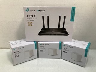 Lot 697  
            Marchington SR13 - Parcel Delivery Only 

                
TP-LINK NAGINET EX220 AX1800 DUAL BAND WI-FI 6 ROUTER TO INCLUDE 3 X NAGINET HX22...