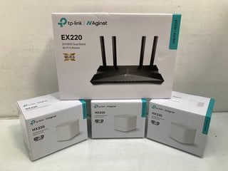 Lot 698  
            Marchington SR13 - Parcel Delivery Only 

                
TP-LINK NAGINET EX220 AX1800 DUAL BAND WI-FI 6 ROUTER TO INCLUDE 3 X NAGINET HX22...
