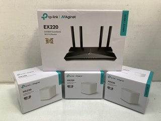 Lot 699  
            Marchington SR13 - Parcel Delivery Only 

                
TP-LINK NAGINET EX220 AX1800 DUAL BAND WI-FI 6 ROUTER TO INCLUDE 3 X NAGINET HX22...