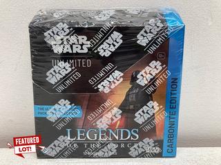 Lot 6  
            Marchington SR13 - Parcel Delivery Only 

                
STAR WARS: UNLIMITED LEGENDS OF THE FORCE CARBONITE BOOSTER DISPLAY (SEALED) - OR...
